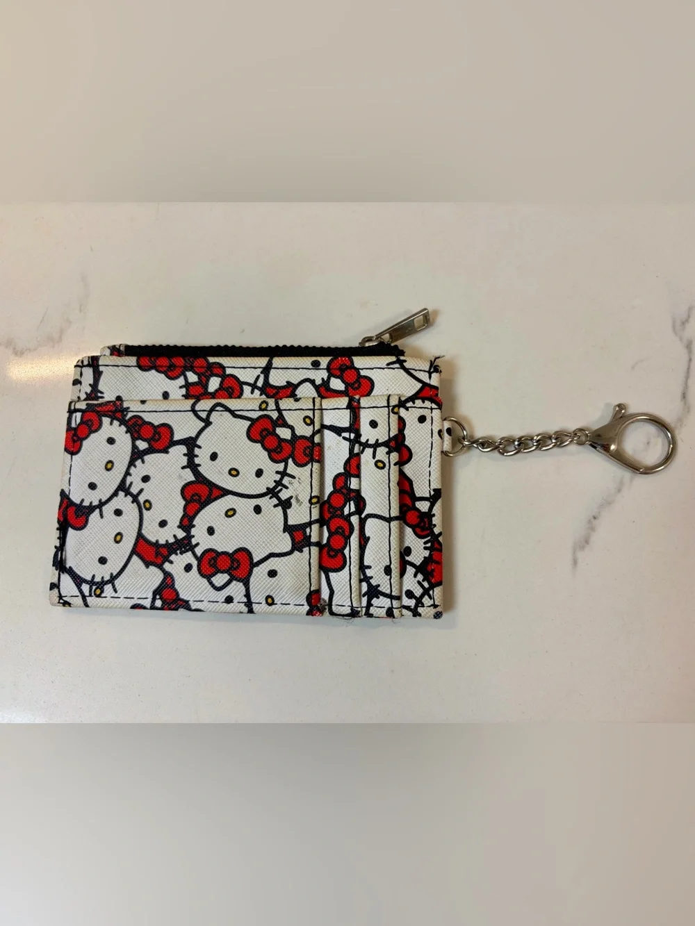 Official Hello Kitty Zip Card Wallet with Keychain Clip